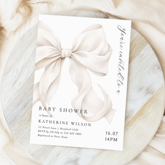 Invitación Elegante Baby Shower de arco blanco (Subido por el creador)