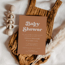 Elegante Baby Shower de azúcar marrón retro