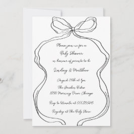 Invitación Elegante Baby Shower de banda ancha dibujada a man