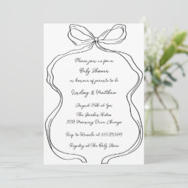 Invitación Elegante Baby Shower de banda ancha dibujada a man