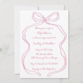 Invitación Elegante Baby Shower de barrido de coqueta de mano