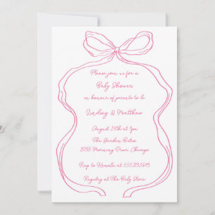 Invitación Elegante Baby Shower de barrido de coqueta de mano