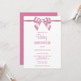 Invitación Elegante Baby Shower de barrido de joyas rosas