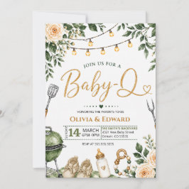 Invitación Elegante Baby Shower de BBQ con Acuarela