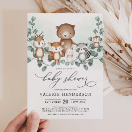 Invitación Elegante Baby Shower de bosque Eucalyptus Greenery