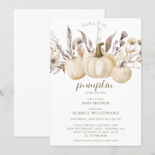 Invitación Elegante Baby Shower de calabazas