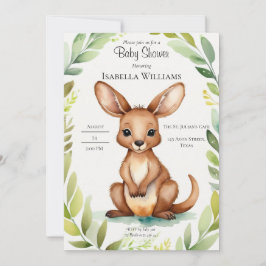 Invitación Elegante Baby Shower de canguro lindo