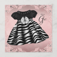 Elegante Baby Shower de cebra rosa