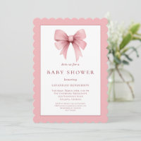 Elegante Baby Shower de cinta rosada