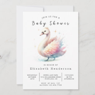 Invitación Elegante Baby Shower de cisne en línea