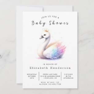 Invitación Elegante Baby Shower de cisne imprimible