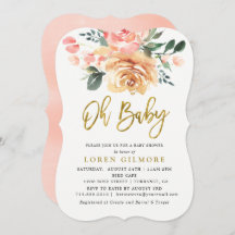 Elegante Baby Shower de color dorado