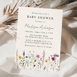 Invitación Elegante Baby Shower de Flor Silvestre