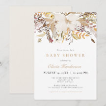 Elegante Baby Shower de flores de otoño