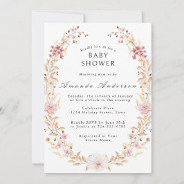 Invitación Elegante Baby Shower de Flores Silvestres