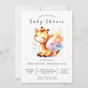 Invitación Elegante Baby Shower de jirafa en línea