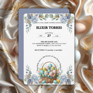 Invitación Elegante Baby Shower de la cesta de huevos de pasc