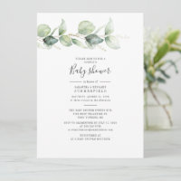 Elegante Baby Shower de la pareja botánica Eucalyp