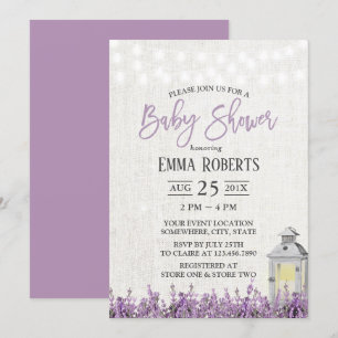 Invitación Elegante Baby Shower de Linterna Blanca Floral de