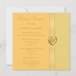 Invitación Elegante Baby Shower de manitas amarillas y amaril