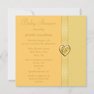 Invitación Elegante Baby Shower de manitas amarillas y amaril