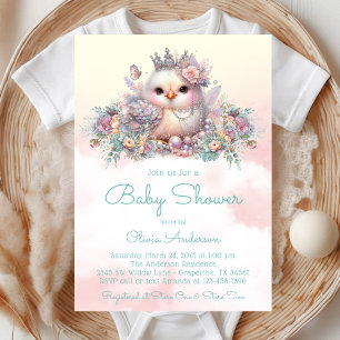Invitación Elegante Baby Shower de Niña Pollita