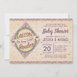 Invitación Elegante Baby Shower de Nueva Orleans Mardi Gras