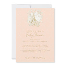 Elegante Baby Shower de oro rosa de tela floral fr