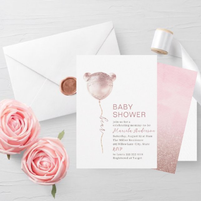Invitación Elegante Baby Shower de oso moderno (Subido por el creador)