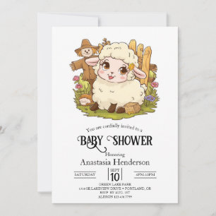 Invitación Elegante Baby Shower de ovejas soñadas