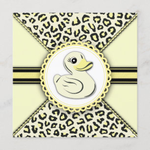 Invitación Elegante Baby Shower de pato de goma amarillo