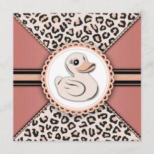 Invitación Elegante Baby Shower de pato de goma de marfil