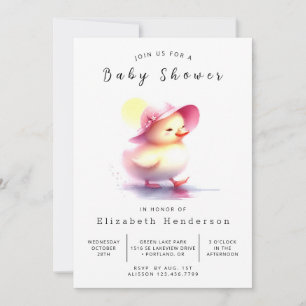 Invitación Elegante Baby Shower de pato en línea
