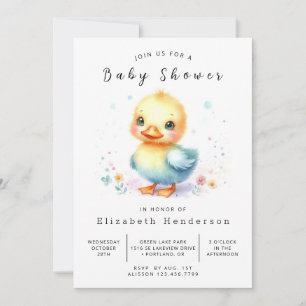 Invitación Elegante Baby Shower de pato imprimible