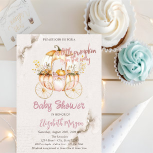 Invitación Elegante Baby Shower de portador de calabaza de Mo