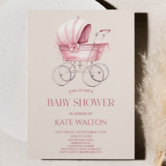 Invitación Elegante Baby Shower de portaequipajes para bebés