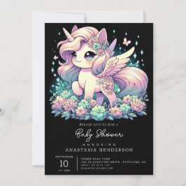 Invitación Elegante Baby Shower de Unicornio