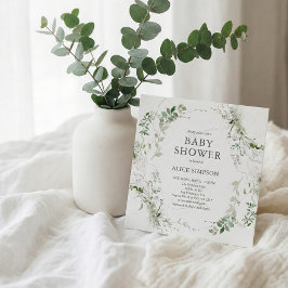 Invitación Elegante Baby Shower de vegetación moderna