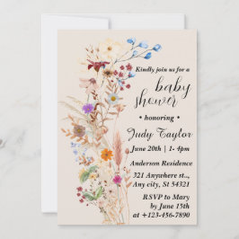 Invitación Elegante Baby Shower de Wildflower Boho