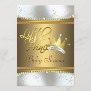 Invitación Elegante Baby Shower del Principito en Blanco y Do