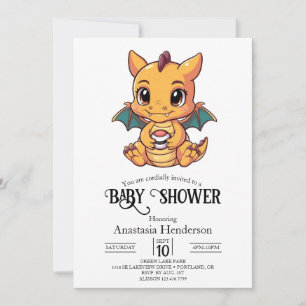 Invitación Elegante Baby Shower digital Dragon