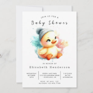 Invitación Elegante Baby Shower Digital Duck