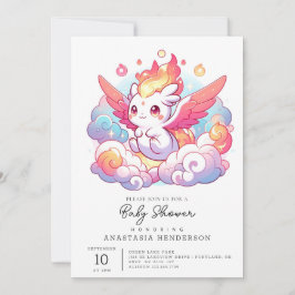 Invitación Elegante Baby Shower Dragon