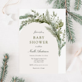Invitación Elegante Baby Shower Evergreen Arch