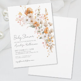 Invitación Elegante Baby Shower Floral de flores silvestres