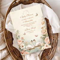 Elegante Baby Shower Floral de lago Swan