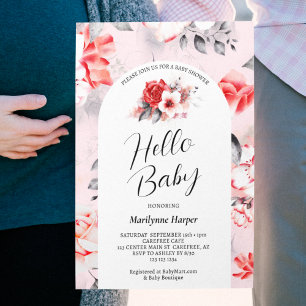 Invitación Elegante Baby Shower Floral Garden
