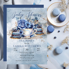 Invitación Elegante Baby Shower Floral Teacup