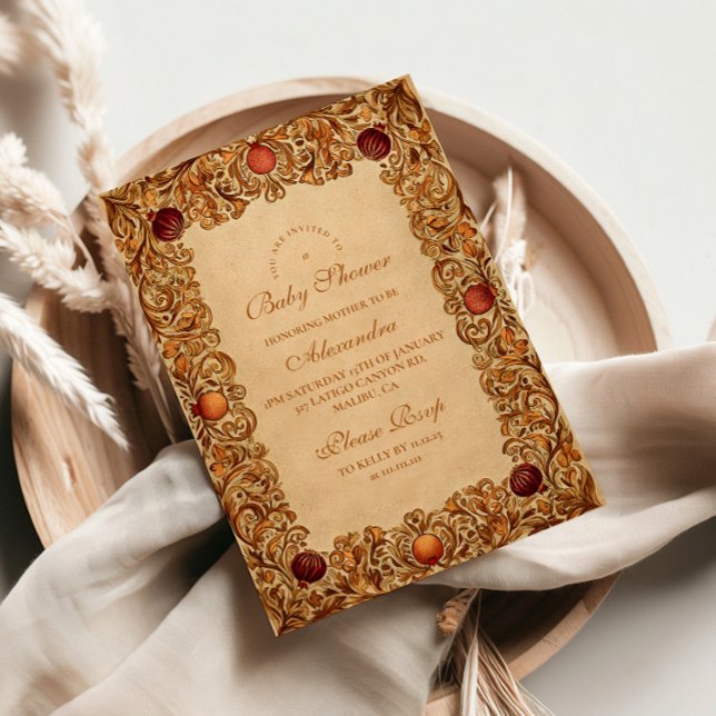 Invitación Elegante Baby Shower Fruit and Foliage (Subido por el creador)