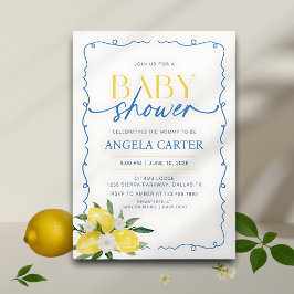 Invitación Elegante Baby Shower mediterráneo limón